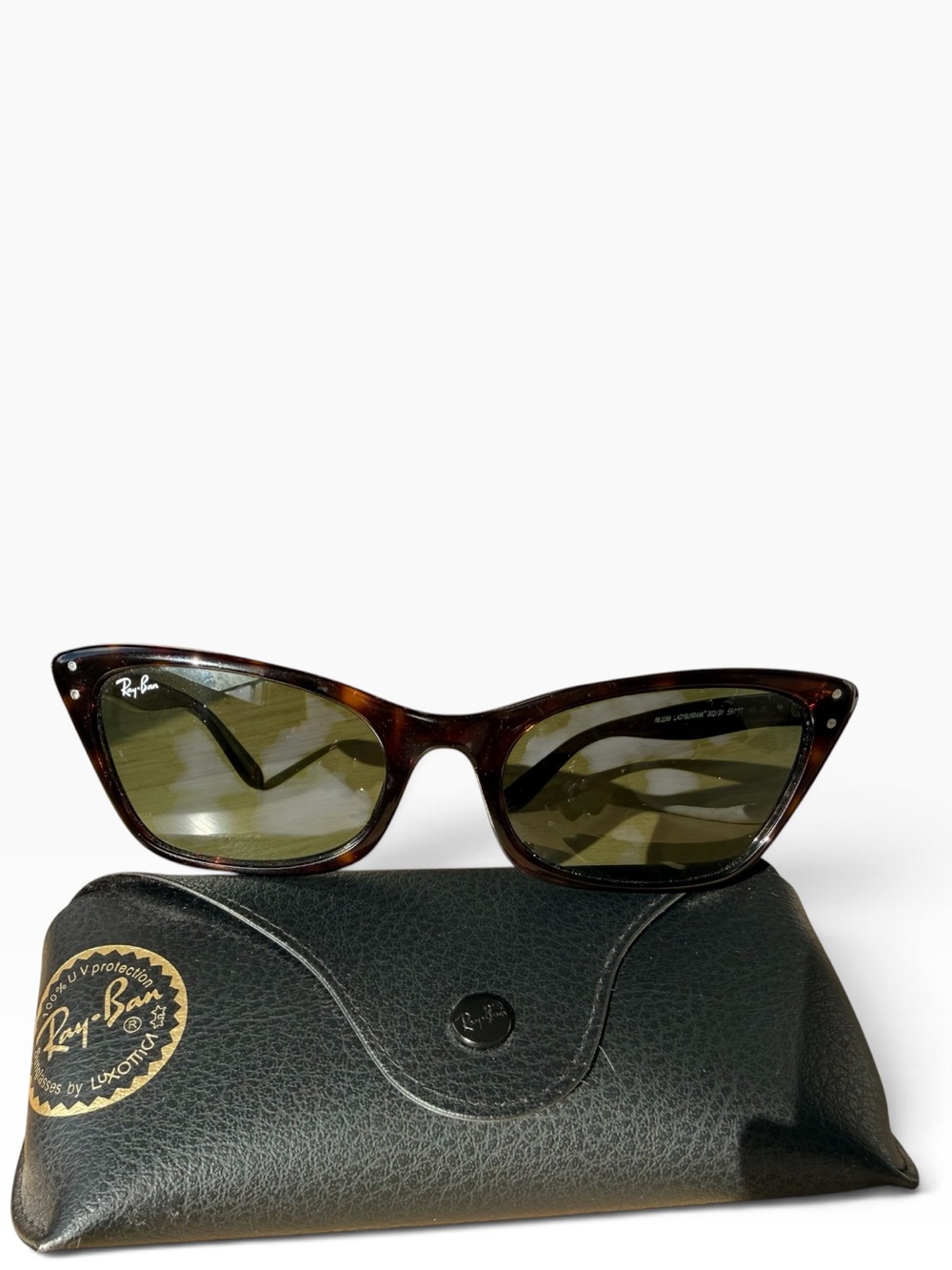 Ray-Ban Women’s Tortoiseshell Cat-Eye Sunglasses - Green Lenses